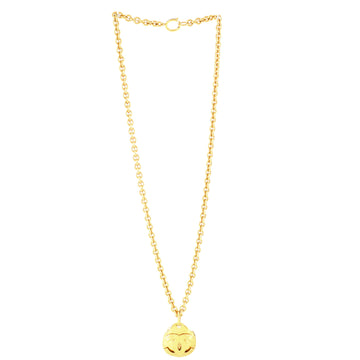 Chanel Vintage CC Quilted Teardrop Pendant Necklace Metal
