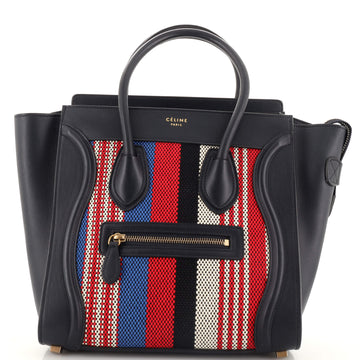 Celine Luggage Bag Canvas and Leather Micro