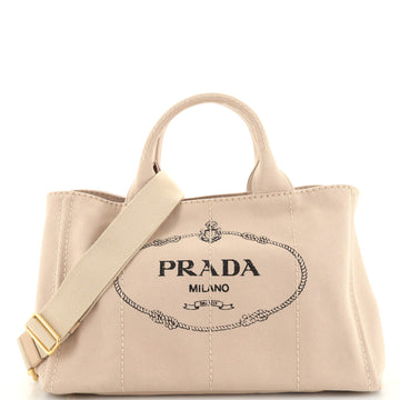 Prada Canapa Convertible Tote Canvas Medium