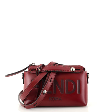 Fendi Logo By The Way Satchel Embossed Leather Mini