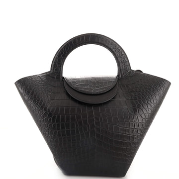 Bottega Veneta Doll Tote Crocodile Embossed Leather Large