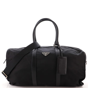 Prada Convertible Weekender Bag Tessuto with Saffiano Leather Large