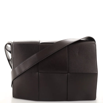 Bottega Veneta Flap Messenger Bag Maxi Intrecciato Leather