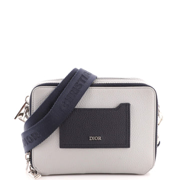 Christian Dior Double Zip Crossbody Pouch Leather