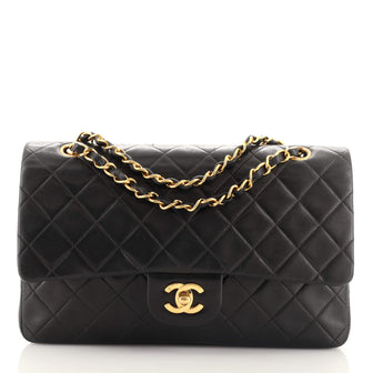 Chanel Vintage Classic Double Flap Bag Quilted Lambskin Medium