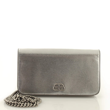 Balenciaga BB Phone Holder Chain Wallet Leather
