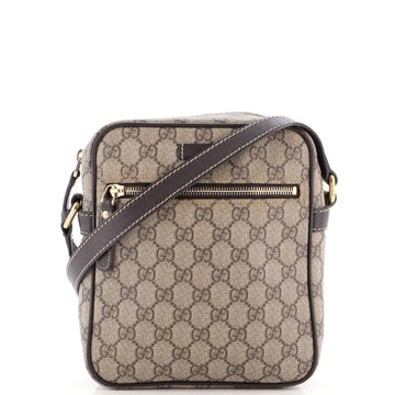 Gucci Front Zip Messenger GG Coated Canvas Small