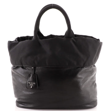 Prada Convertible Double Tote Nappa Leather and Tessuto