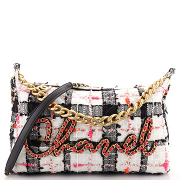Chanel Chain Signe Hobo Quilted Tweed Medium