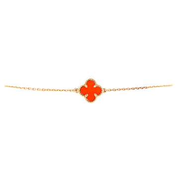 Van Cleef & Arpels Sweet Alhambra Bracelet 18K Rose Gold and Carnelian