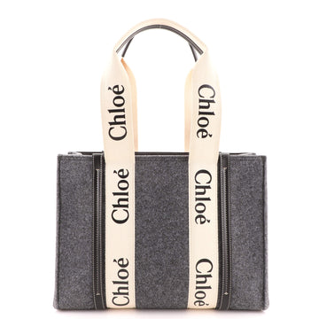 Chloe Woody Tote Recycled Felt with Leather and Canvas Medium