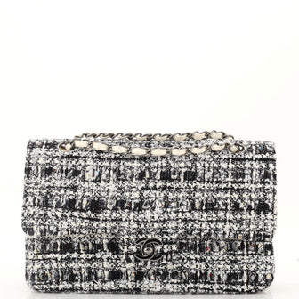 Chanel Classic Double Flap Bag Quilted Tweed Medium