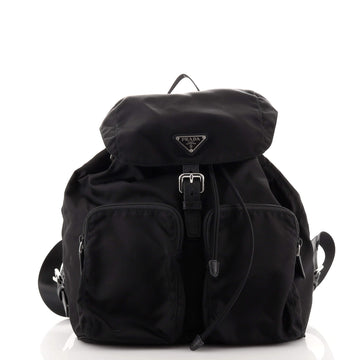 Prada Double Front Pocket Backpack Tessuto Medium