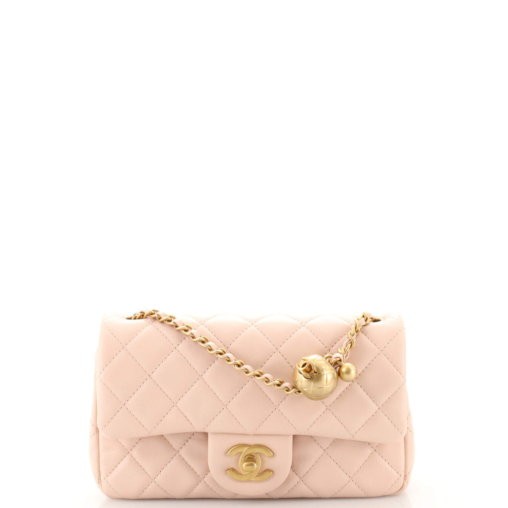 Chanel Pearl Crush Mini Rectangular, Beige Pink Lambskin with Gold Hardware,  New in Box WA001
