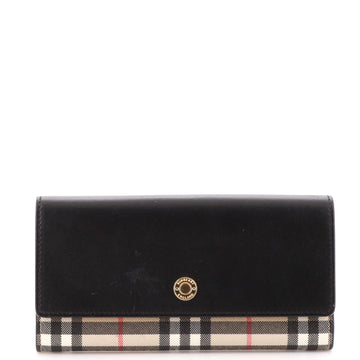 Burberry Halton Continental Wallet Vintage Check Canvas and Leather Long
