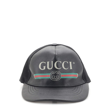 Gucci Logo Baseball Cap Printed Leather