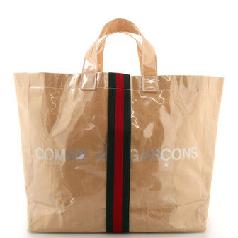 Gucci Comme de Garcons Web Shopping Tote PVC and Paper Large