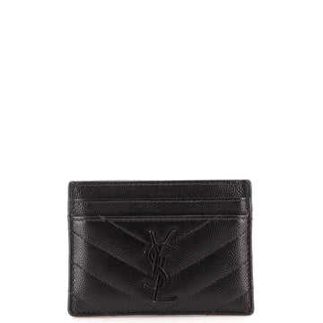 Saint Laurent Classic Monogram Card Holder Matelasse Chevron Leather