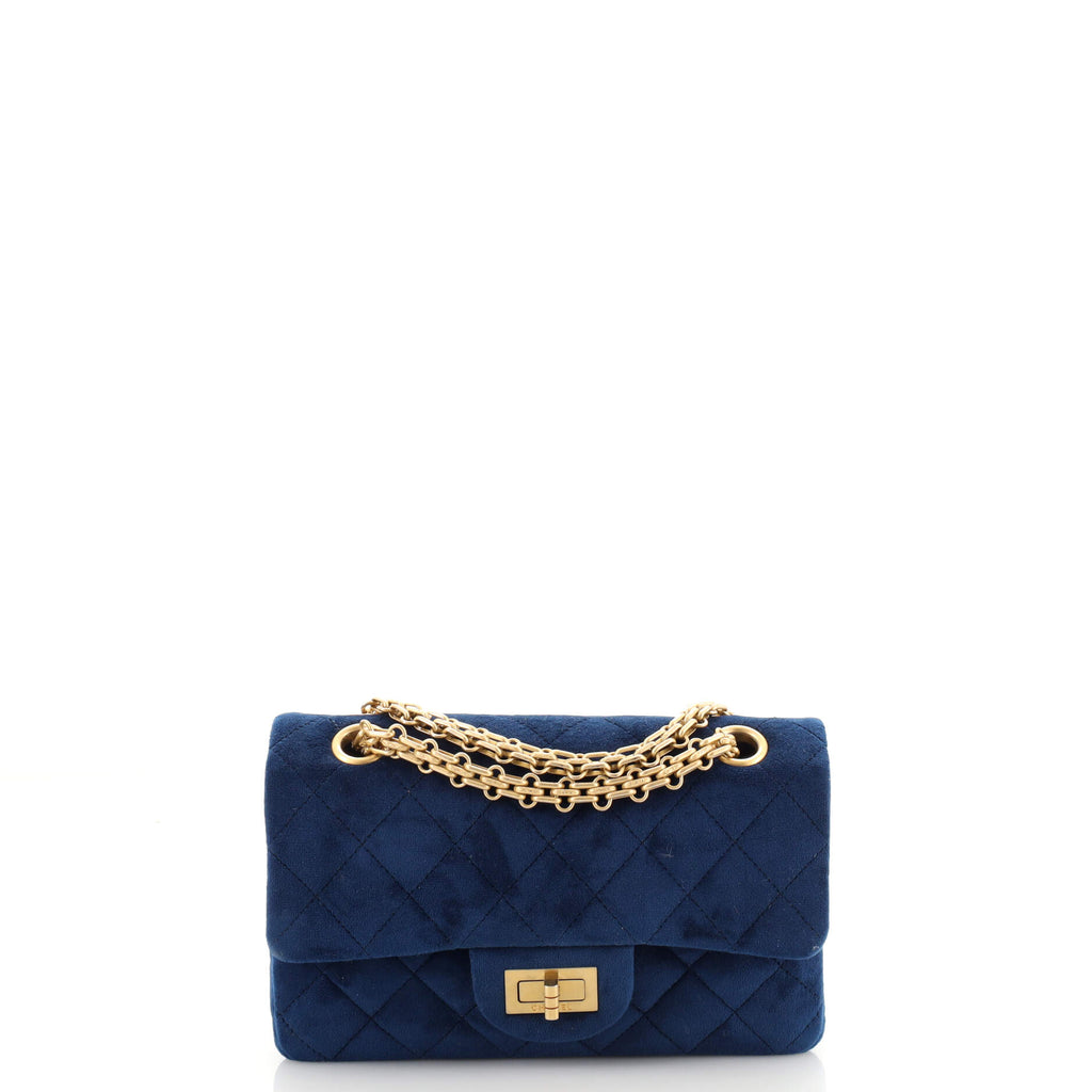 Chanel Reissue 2.55 Flap Bag Quilted Velvet Mini Blue 1916091