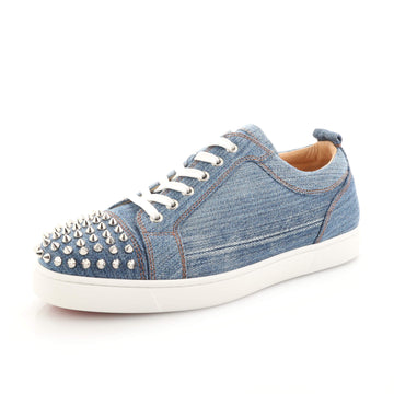 Christian Louboutin Men's Louis Junior Spikes Sneakers Denim