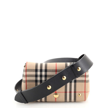Burberry Hackberry Shoulder Bag Vintage Check Canvas Small
