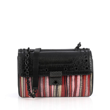 Bottega Veneta Glass Shoulder Bag Python with Embellished Detail Small Black