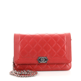 Chanel Boy Wallet on Chain Quilted Lambskin