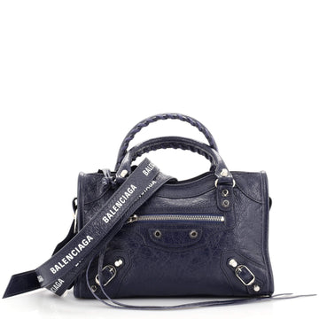 Balenciaga Logo Strap City Classic Studs Bag Leather Mini