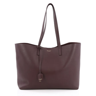 Saint Laurent Shopper Tote Leather Large Purple 1917001
