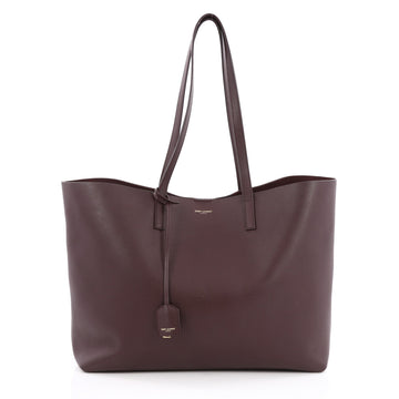 Saint Laurent Shopper Tote Leather Large Purple 1917001