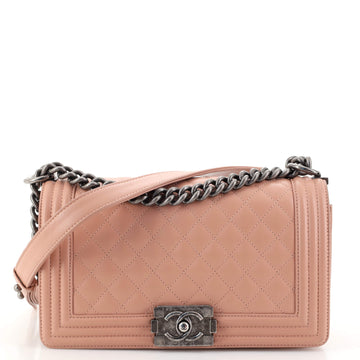 Chanel Boy Flap Bag Quilted Calfskin Old Medium