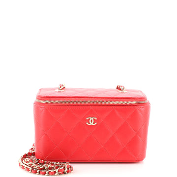 Chanel Classic Vanity Case with Chain Quilted Caviar Small