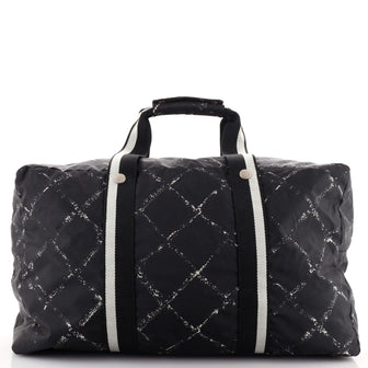Chanel Travel Line Boston Bag Printed Nylon Medium