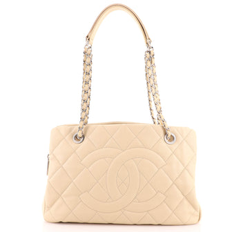 Chanel Timeless CC Shopping Tote Quilted Caviar Medium Neutral 1917582