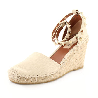 Women's Rockstud Wedge Espadrilles Leather