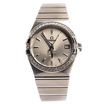 Omega Constellation Co-Axial Chronometer Automatic Watch Stainless Steel with Diamond  Bezel 35