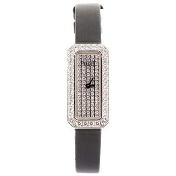 Piaget Limelight Diamonds Quartz Watch White Gold and Satin with Diamond Bezel and Pave Dial 16