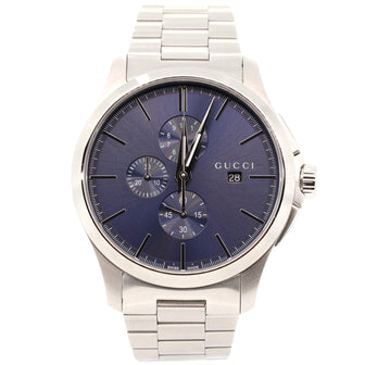 Gucci G-Timeless Chronograph Quartz Watch Stainless Steel 44