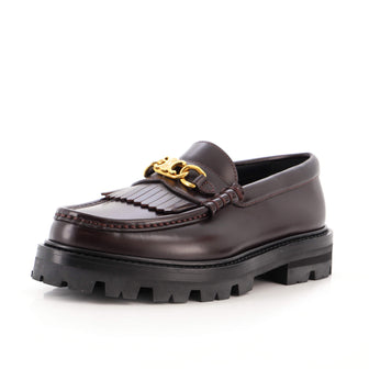 Celine Women's Triomphe Chain Margaret Loafers Leather