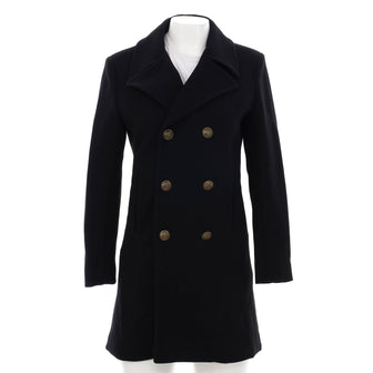 Saint Laurent Women's Double Breasted Coat Wool