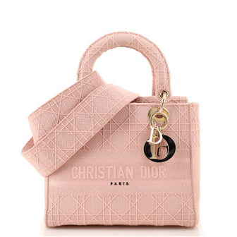 Christian Dior Lady D-Lite Bag Cannage Embroidered Canvas Medium