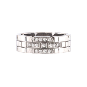 Cartier Tank Francaise Ring 18K White Gold with Half Diamonds 6mm
