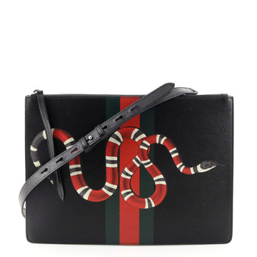 Gucci Messenger Bag Snake Printed Leather Large