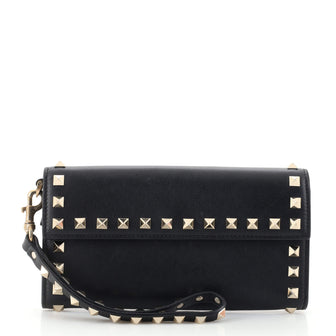 Valentino Garavani Rockstud Wristlet Wallet Leather