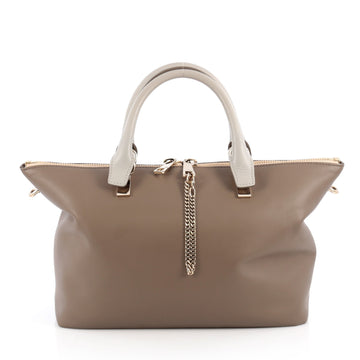 Chloe Bicolor Baylee Satchel Leather Medium Gray