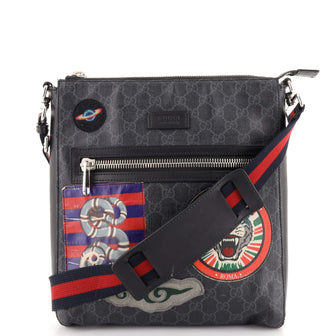 Gucci Night Courrier Zip Messenger GG Coated Canvas with Applique Medium