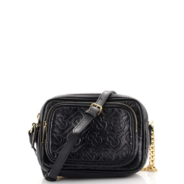 Burberry Camera Bag Monogram Embossed Leather Small