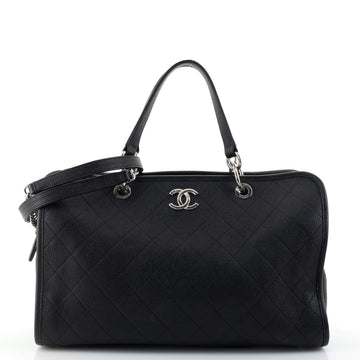 Chanel CC Convertible Shopper Tote Quilted Caviar Medium