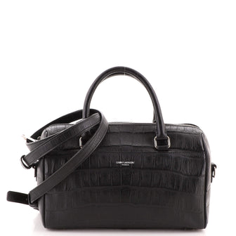Saint Laurent Classic Baby Duffle Bag Crocodile Embossed Leather