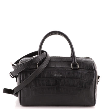 Saint Laurent Classic Baby Duffle Bag Crocodile Embossed Leather